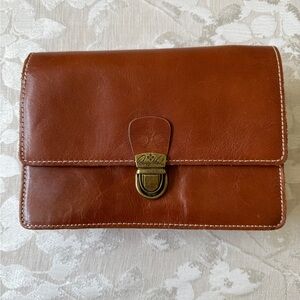 Patricia Nash Brown Leather Crossbody Satchel